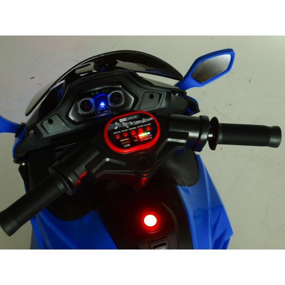 Sportovní motorka Dragon s výfuky, LED osvětlením, USB, MP3, BÍLÁ
